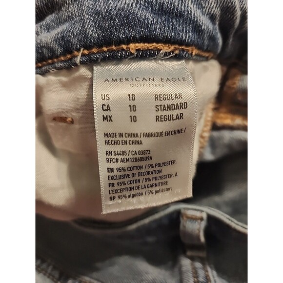 American Eagle Mom Jean Comfort Stretch Distressed Jean Size 10 - Picture 6 of 7